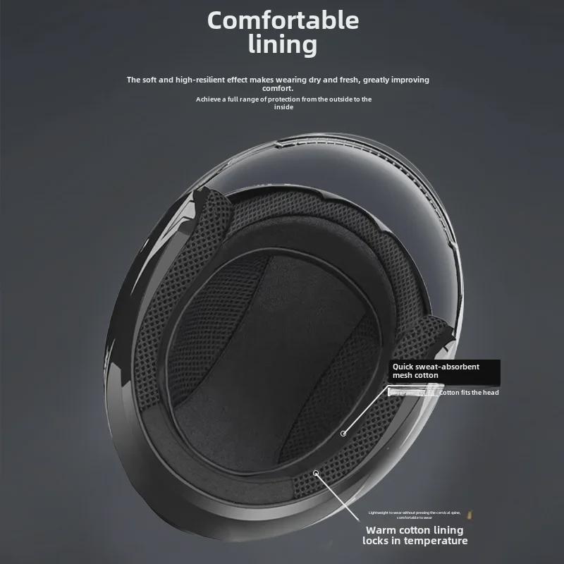 3C Certified Motorcycle Helmet for All Seasons – Men's and Women's Safety Half Helmet for Winter Warmth