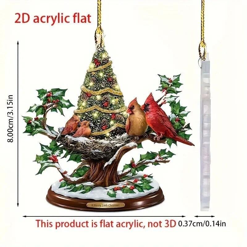 

Cartoon Delightful Acrylic Christmas Tree Hanging Keychain Perfect For Car Decor Interior