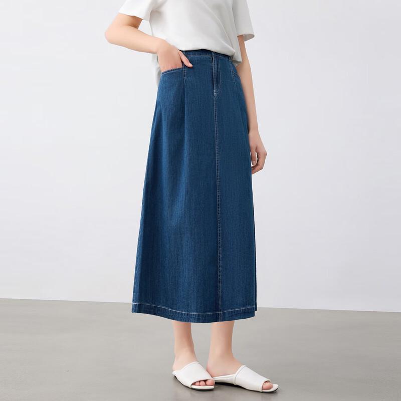 

Elva Island Women s Denim A-line Midi Skirt S