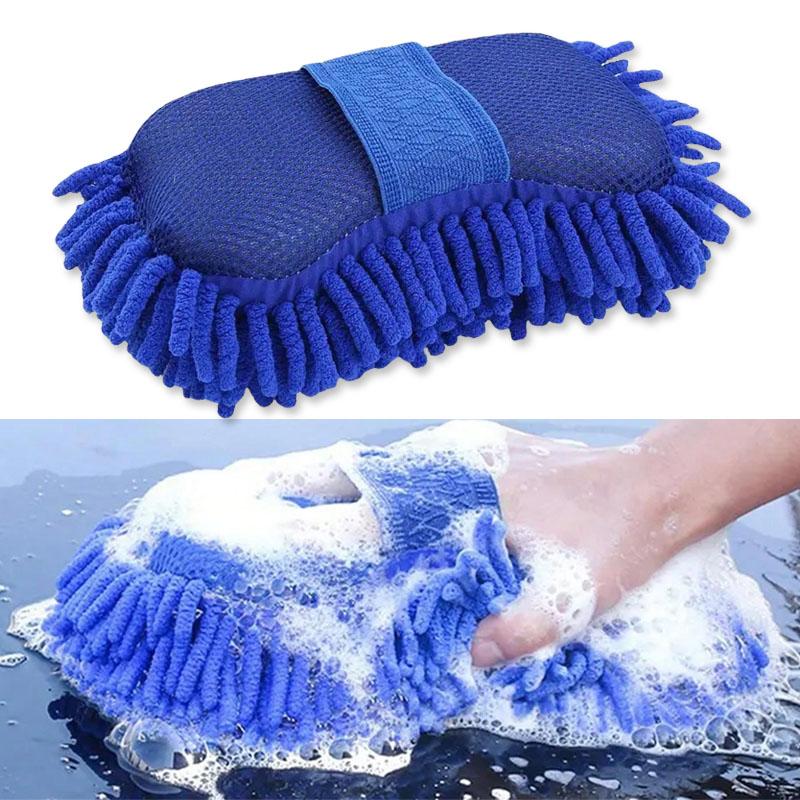 

Автомобильная синяя микрофибра шенилловая губка для мытья автомобиля уход за щеткой для мытья чистящие средства автомоечное полотенце перчатки аксессуары для укладки
