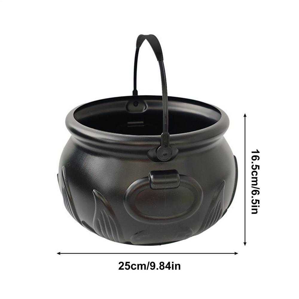 

Хэллоуин Ведьминский котел Украшение Черный пластиковый Ведьмин котел Ведро для угощений в виде тыквы Корзина для конфет Trick or Treat чёрный