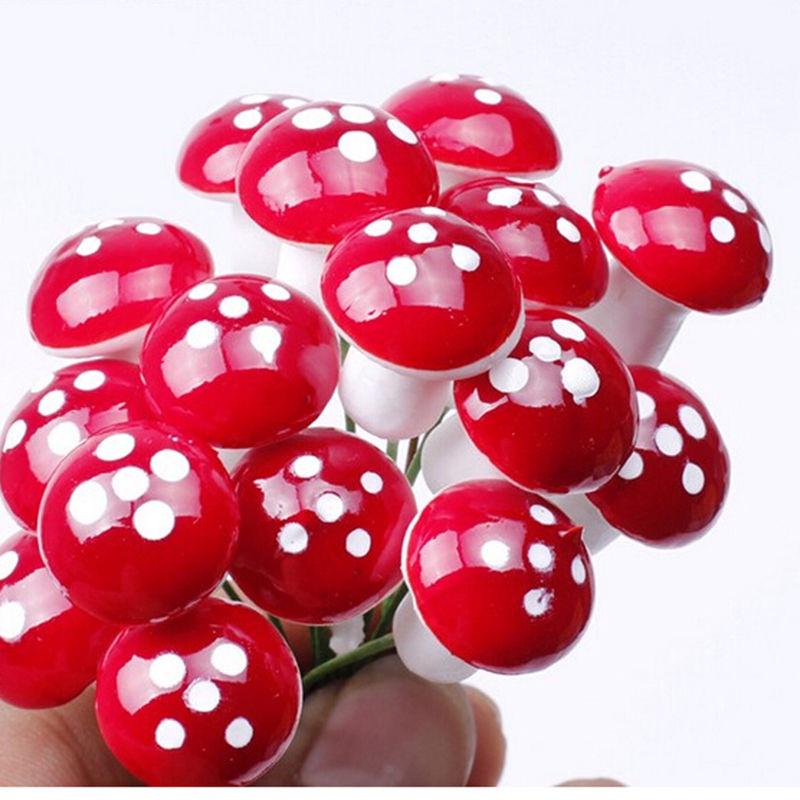 50 шт. 2 см Искусственные Мини-Грибы Миниатюры Сад Фей 50PCS