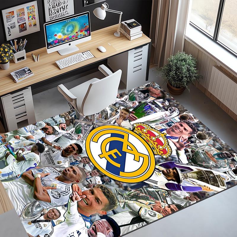 Tappeto con Fantasia Squadra di Calcio, Tappetino Interno/Esterno, per Picnic, Sala Giochi, Camera da Letto, Ufficio, Soggiorno, Tappeto Decorazione Casa, Regalo di Compleanno