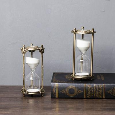 Cabinet Porch Decor Embossed Hourglass Timer Golden 15/30 Minutes Sand Clock Vintage Gift Sandglass Party
