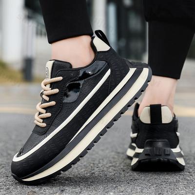 Mode Herren Frühling und Herbst Low Top Trendige Vielseitige Dicksohlige Sportschuhe Schnürer Rutschfest Hohe Qualität Freizeitschuhe Tenis