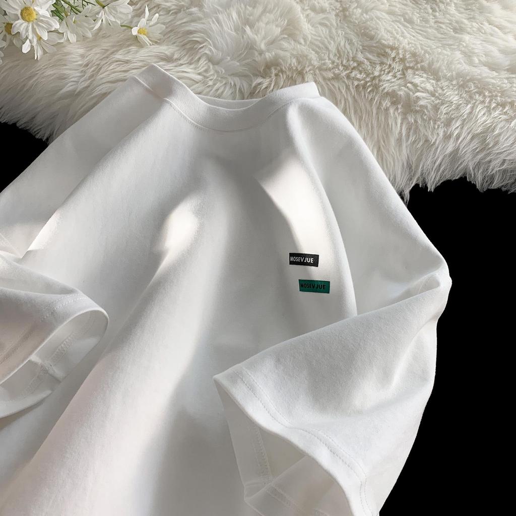 Men's Oversized American Retro Short-Sleeve T-Shirt with Small Collar - Trendy Summer Cotton Style