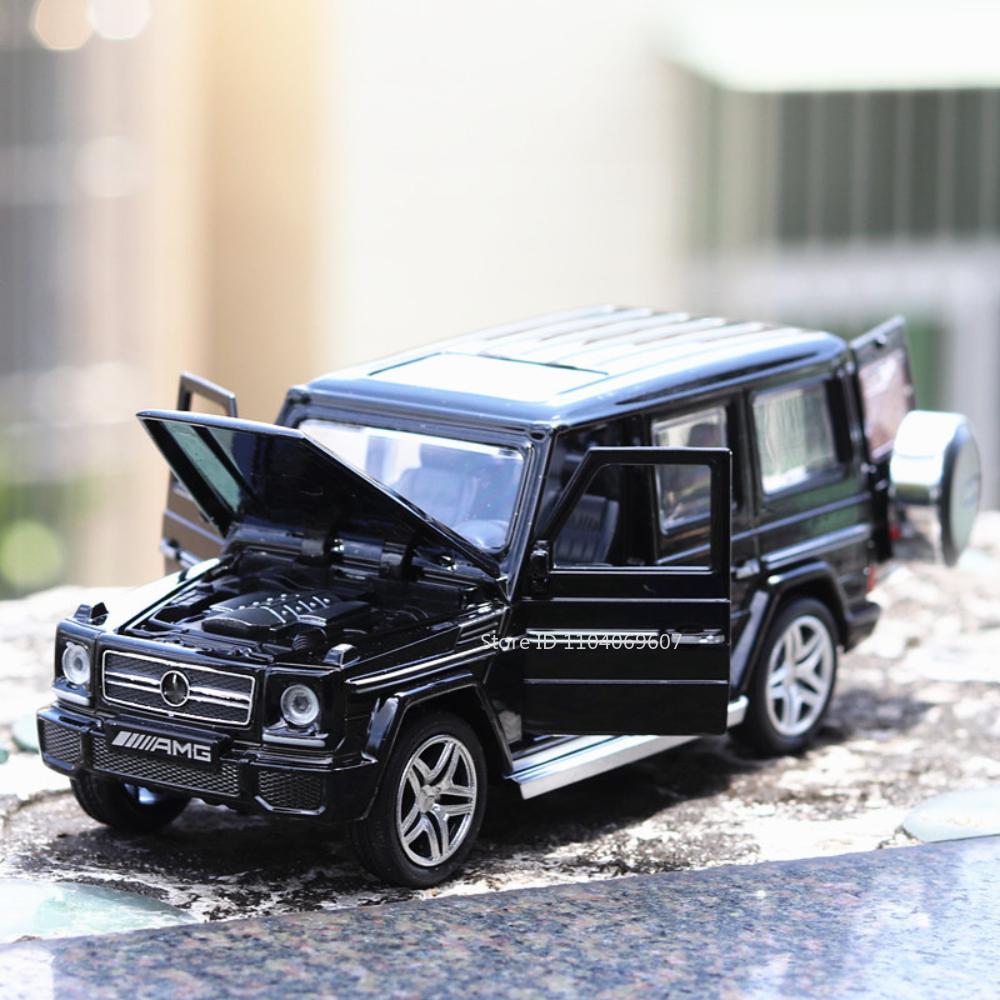 1:32 Scale G65 Alloy Diecast Toy Car Models 4 Doors Opened Sound Light Pull Back Hihgh Simulation SUV Vehicles for Kids Presents