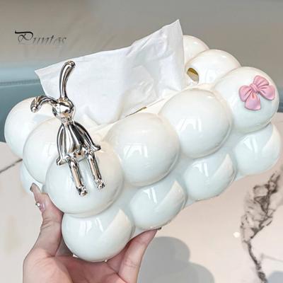 Taschentuchbox, Aufbewahrungshalter, großes Fassungsvermögen, Federdesign, einfach zu verwenden, luxuriöser Home-Tissue-Organizer, Schreibtisch-Dekor