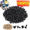 100/50PCS 5-10mm Black Plastic Safety Eyes For Toys Amigurumi Diy Kit Crafts TeddyBear Toy Eye For Doll Decoration Accessories