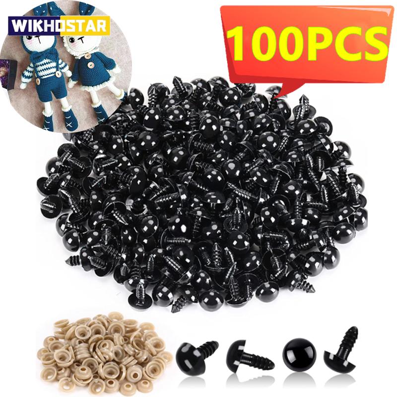 100/50PCS 5-10mm Black Plastic Safety Eyes For Toys Amigurumi Diy Kit Crafts TeddyBear Toy Eye For Doll Decoration Accessories