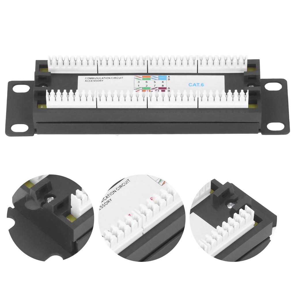 8 Ports Wandmontage Netzwerk Patch Panel UTP Cat6 Ungeschirmte Verdrahtungshalterung für 23‑28AWG-Kabel
