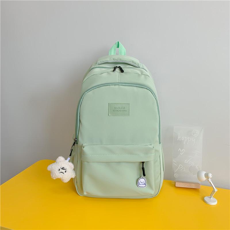 New Simple Solid Color Schoolbag Simple High School Student Junior High School Student Backpack Large Capacity Computer Backpack