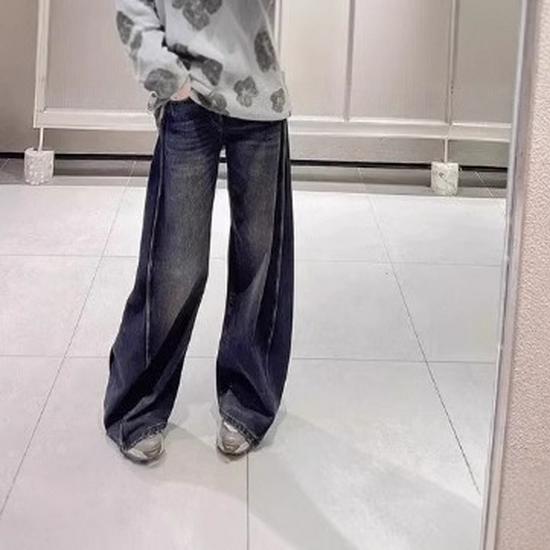 Spring 2025 Wide-Leg Flattering Jeans: Loose Fit, Hip-Covering, Banana Pants Style (5P2E11540)