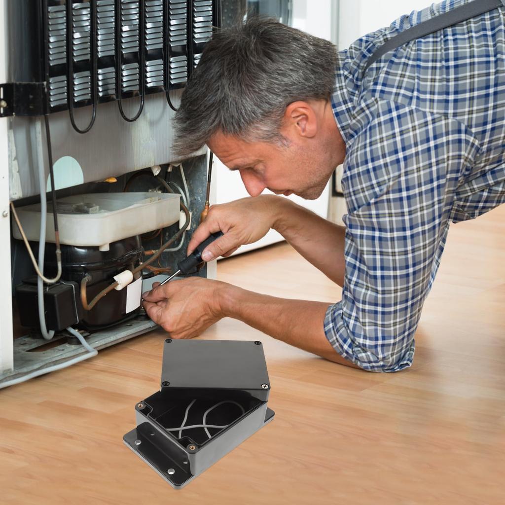 iplusmile Waterproof Junction Box, Power Distribution Box, Outdoor Wiring Box, Waterproof ABS Black, 15.2x9x5.5cm