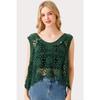 DIMANAF 2026 T-Shirt Women Knitting Lace Vest O-Neck Hollow Summer Style Basic Tops Tees Loose Clothing