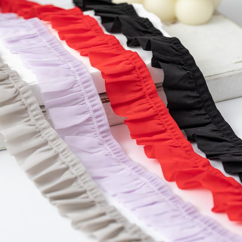 2Meters Pleated Lace Fabric High Quality 2025 Dress DIY Crafts Supply Clothing Decorative Ribbon Needlework Sewing Accessories