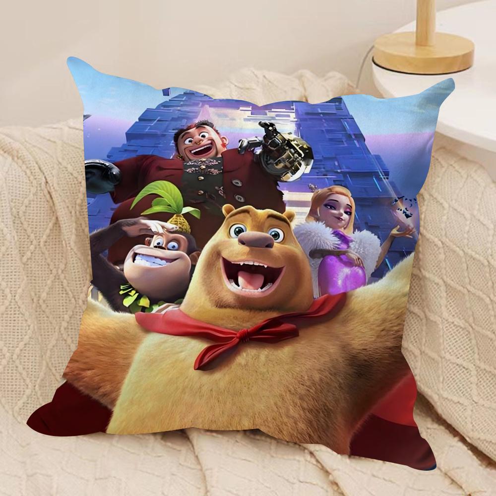 BBoonie BBears Cushion Cover Soft Plush Fabric DoubleSided Printed Sofa Cushion Cover for All Seasons Home Decor Gift