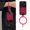 Rose Red Mahjong Hair Bracelet Suitable for Apple 16PRO Lambskin Mobile Phone Case 15/14 Fine Hole Silicone Anti-fall Creativity