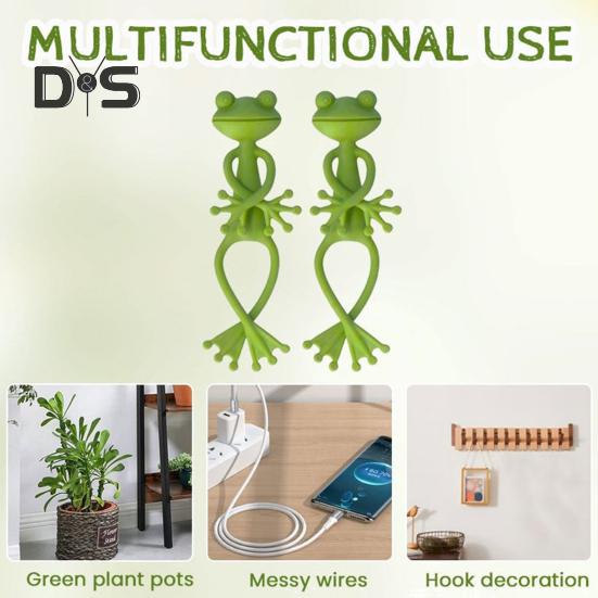 6 Stück grüne Pflanzenstützen in Froschform, Pflanzenstammhalter, Frosch-Pflanzenstütze, Stützhalter für kleine Topfpflanzen, Sukkulenten, Gartendekoration