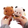Non-Toxic Cute Bubu And Dudu Panda Plush Keychain Kawaii Cartoon Fluffy Brown Bear Toy Bag Pendant Couple Birthday Gifts Valentine'S Day