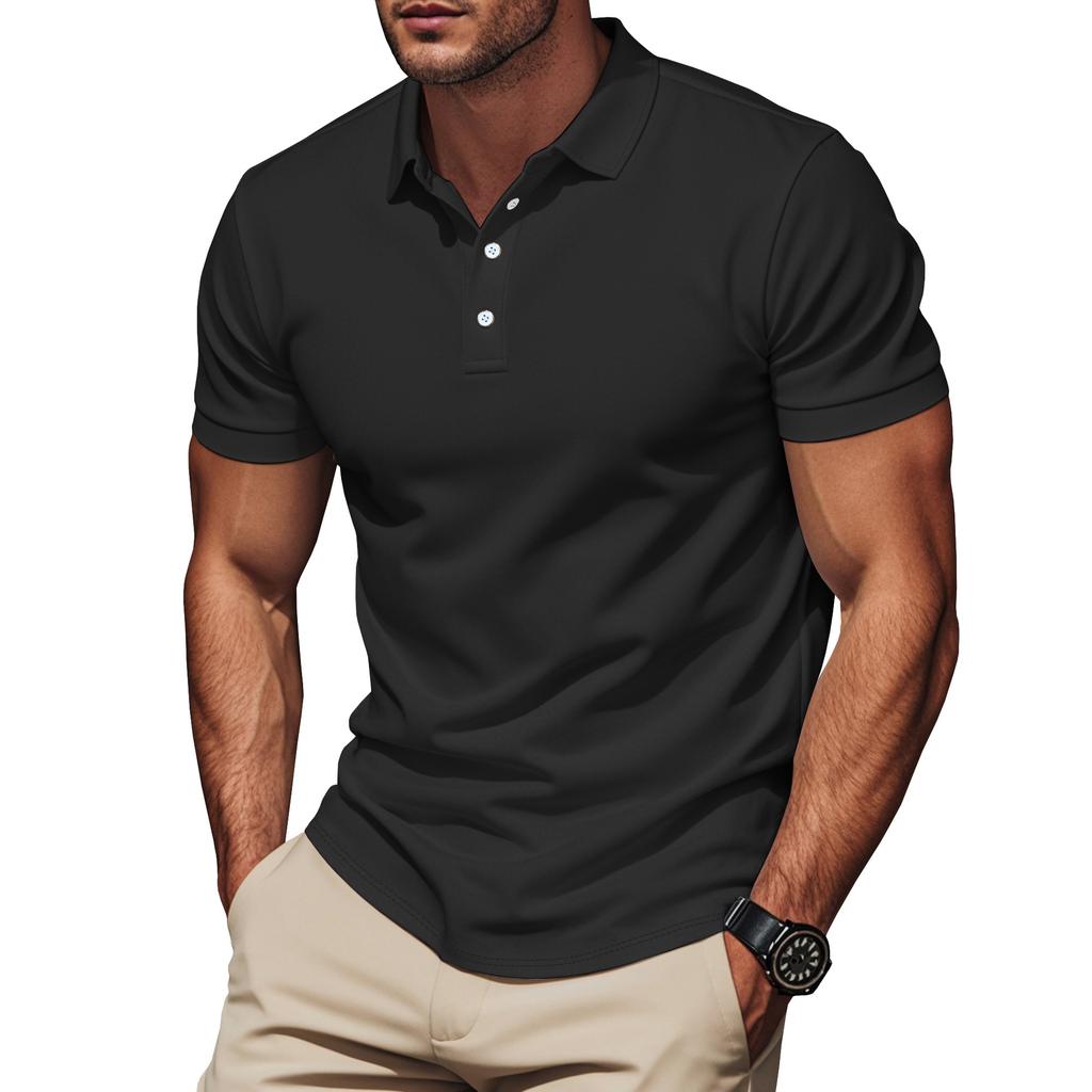Casual Summer Men T Shirt Slim Gentleman Polo Shirt Short Sleeve
