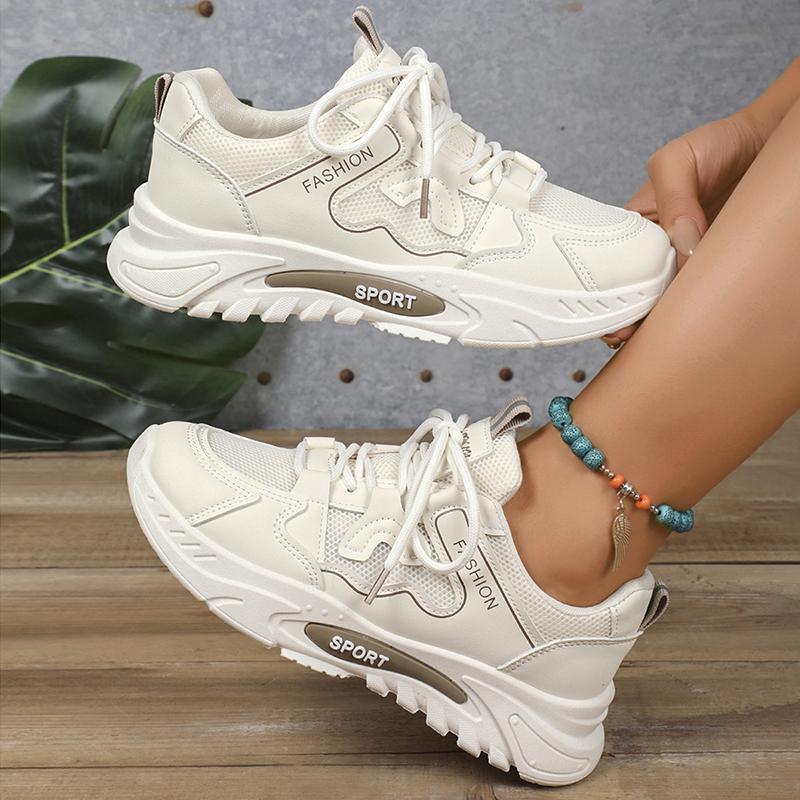Fashion Fashion Lace Up Platform Sneaker Women Comfy Mesh Breathable Running Walking Shoes Woman Non Slip Thick Bottom Vulcanized Shoes