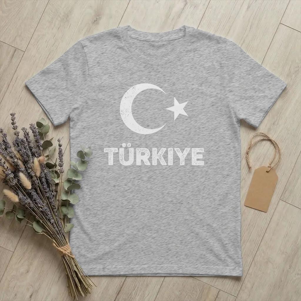 Flag of Turkey Souvenir T Shirt for Unisex 100 Cotton Crazy TShirt Round Neck Turkish Patriot Tee Shirt Short Sleeve Tops Graphic