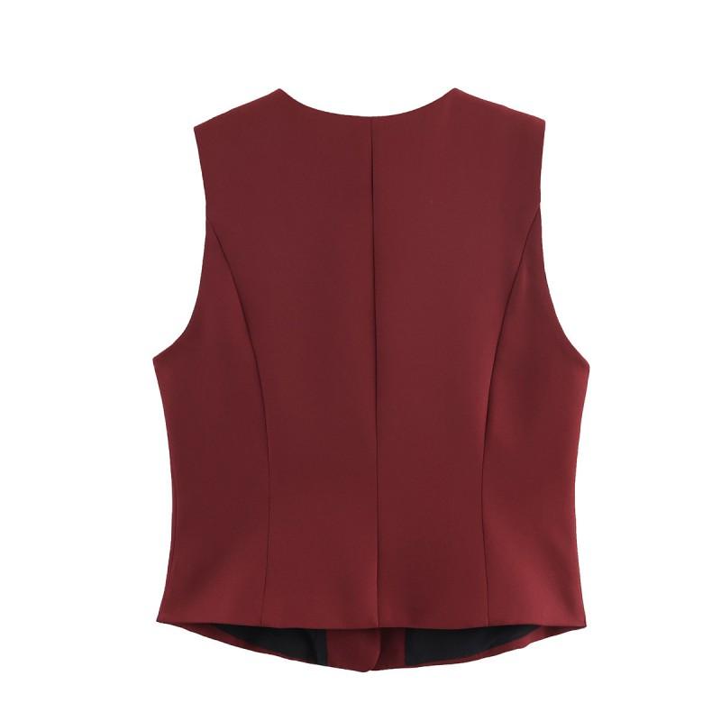 Womens Slim Fit V-Neck Sleeveless Vest Single Breasted Casual Fashion Waistcoat