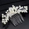 Wedding Rhinestones Leaves Hair Comb Ancient Style Metal Comb Barrette with Shiny Rhinestones for Princess Party Favors Accessories