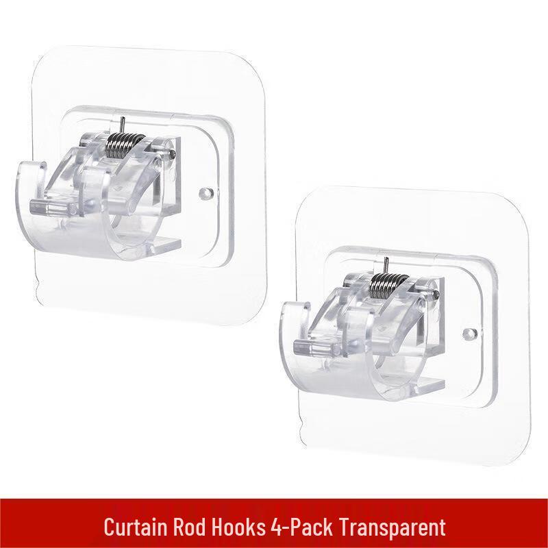 No-Drill Transparent Curtain Rod Holders