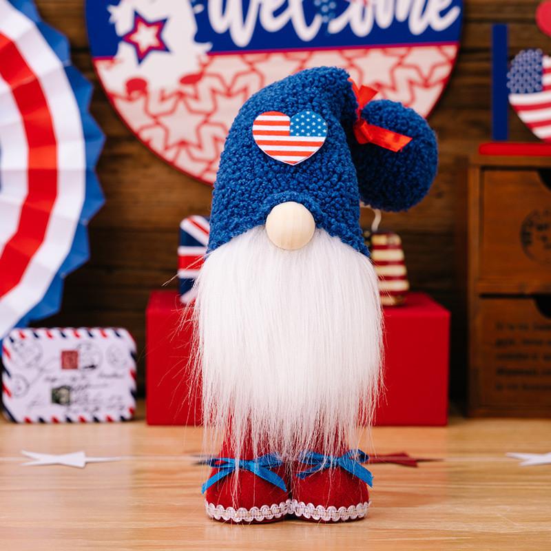 Day Independence Cute Gnome Plush Toys For Festive Home Display In Red And Colors Blue