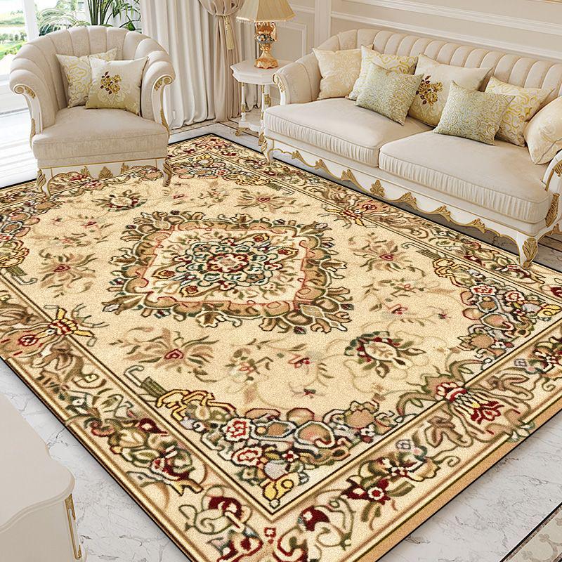 European Style Home Decoration Rugs Living Room Retro Flower Carpet Hall Sofa Large Area Rug Non-slip Room Doorway Soft Foot Mat