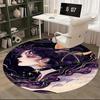 1pc Anime Design Round Carpet Office Chair Mat, Non Slip Rug with Starry Sky and Moon Print for Home Decor