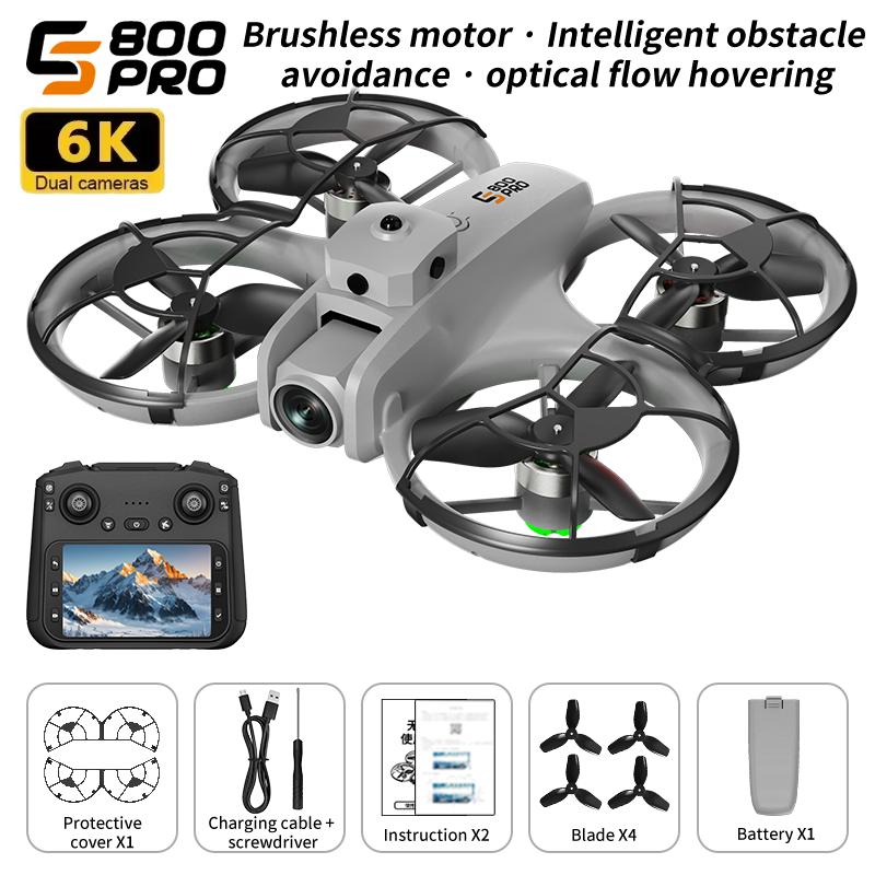 New ES800Pro Drone WIFI GPS 8K Professional HD 360° Dual Cameras Cool Light QuickShot Brushless Motor Foldable RC Quadcopter Toy