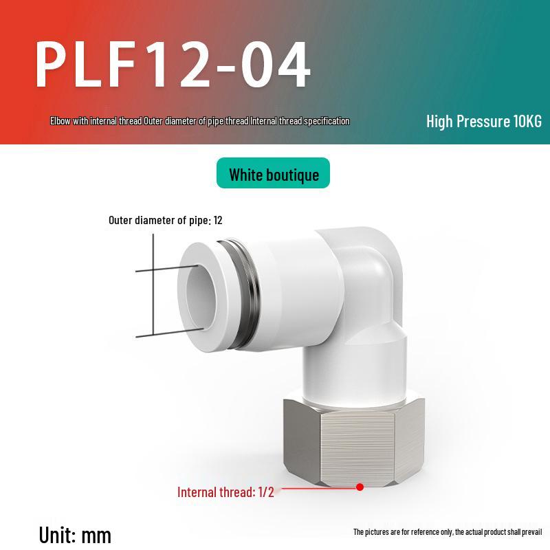 Quick Connect Pneumatic Hose Elbow Fitting with Internal Thread PLF Series (4/6/8/10-01/02/03)