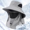 Sunshade Hat Big Eave Hat Mask Fishing Hat Outdoor Work Climbing Hiking Caps Sun Protection Detachable Sun Hat Sports Caps