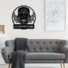 Customizable Skull Metal Sign Surname Outdoor Wall Decor Gift