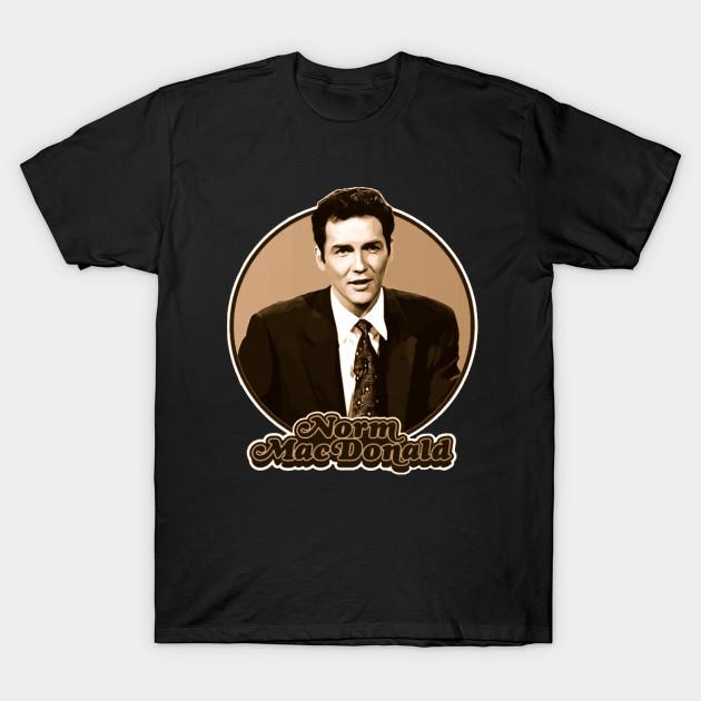 

Men Black Print T-shirt Norm Macdonald Black White No-Cut Transfer Paper Print Cotton Tshirt XL чорний