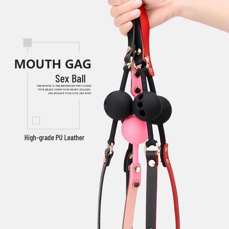 Men's Small Silicone Cowhide-Style Gag Ball with Breathable Hole for Deep Throat Comfort