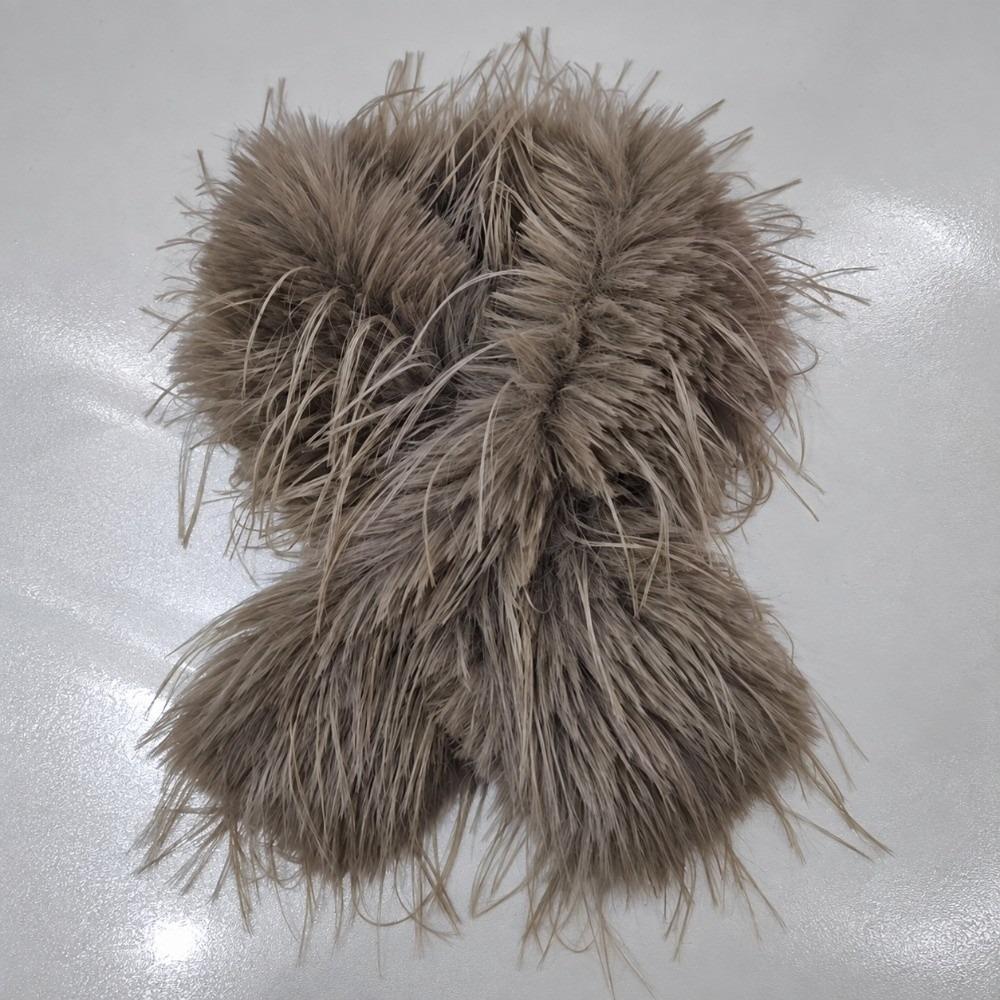 Thicken Warm Faux Fox Fur Scarf Fluffy Thick Tassels Thickened Scarf Long Scarf Autumn Winter
