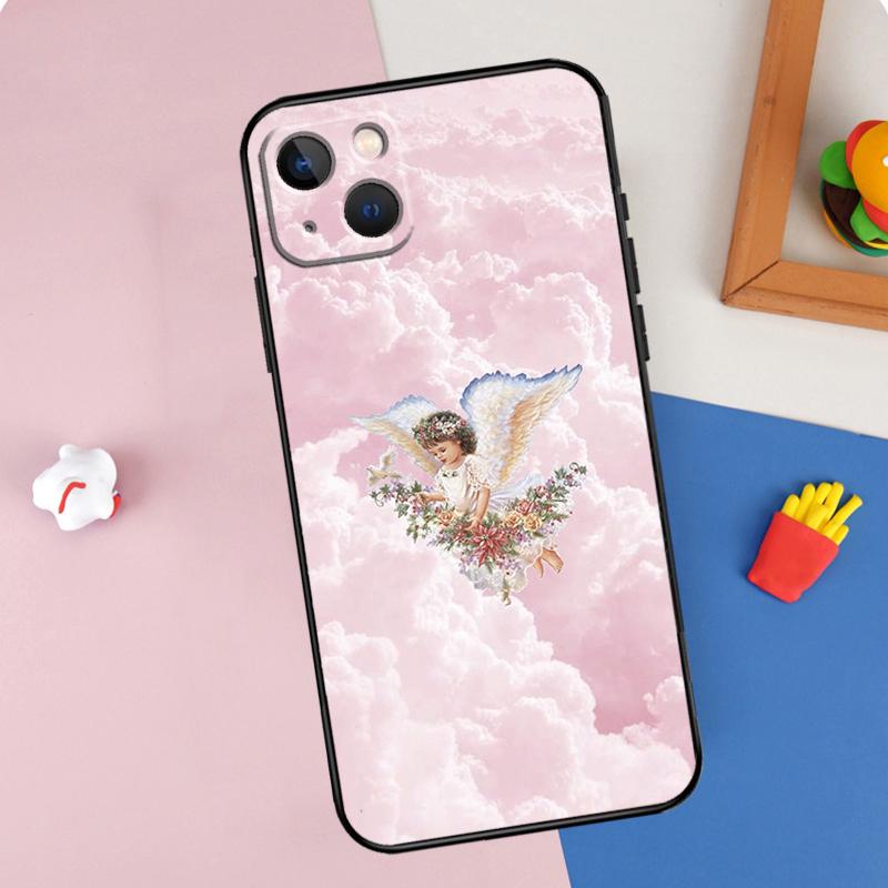 Renaissance Angel Aesthetic Phone Case For iPhone 15 Pro Max 11 12 13 14 16 Pro Max Mini XR 16e 15 16 Plus Cover Shell