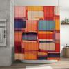 Modern Colorful Shower Curtain with Rectangular Design for Bathroom Decoration Orange, Pink, Yellow, Blue (180x240cm)
