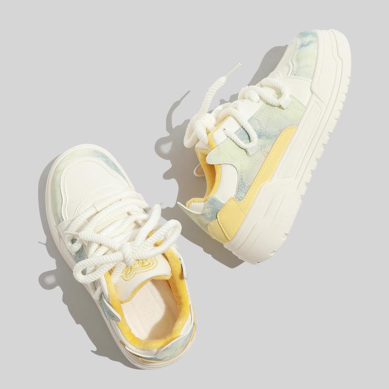 

Женские плюшевые белые кроссовки - Мода Осень/Зима 2024, Толстая подошва, Увеличивающие рост, Универсальные и Повседневные. 39