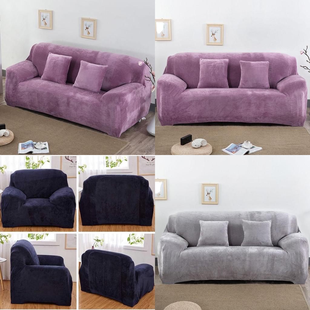 Versatile Easy Fit Sofa Slipcover Wrinkle Resistant Thick Plush Velvet For Different Sizes