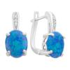Silver Earrings with Opal 2.14ct, Cubic Zirconia (2170556)