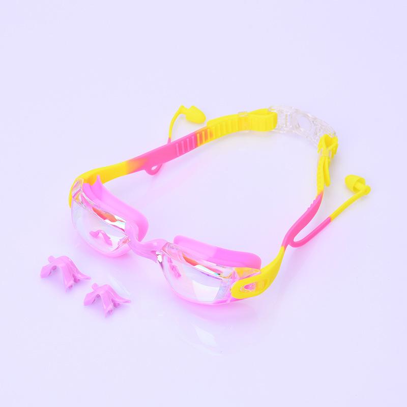2025 Silicone Children's Waterproof Anti-Fog Swimming Goggles with Electroplating High-Definition Lenses