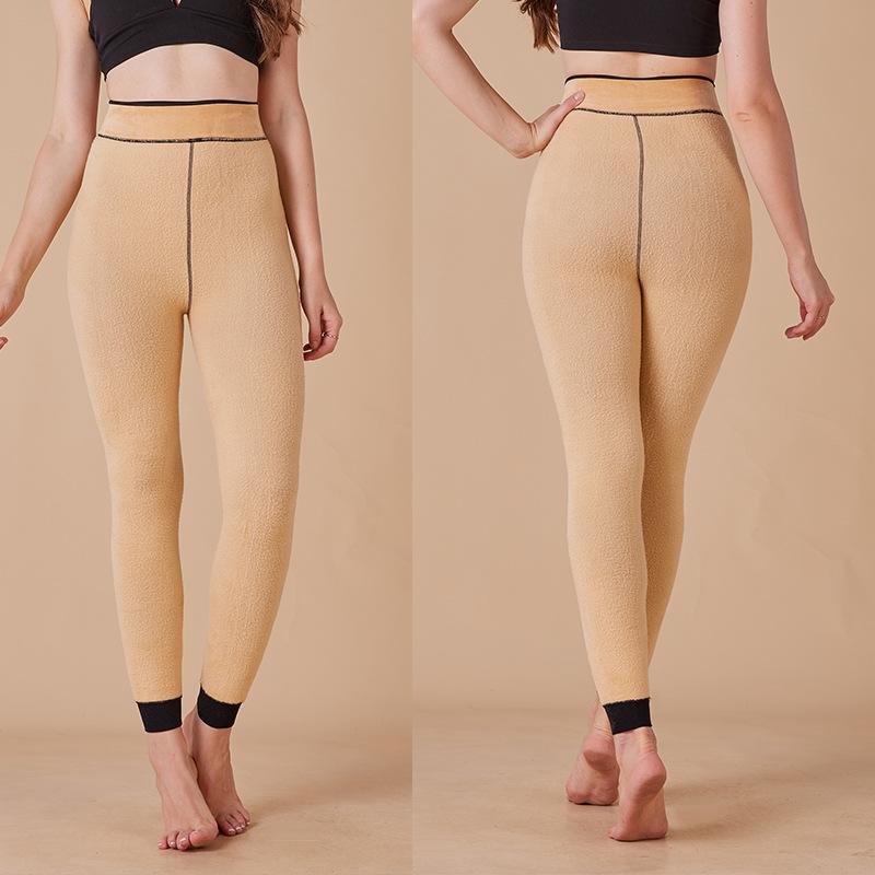 Outer Wear Fall and Winter Skin Translucent Large Size Bottoms Padded Female Black Skin Translucent Bare Leg Thickened Nine-minute Pants