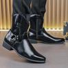 Sneakers alla Moda Passeggiata Tempo Libero Chelsea Botas Scarpe Artigianali per Esterno Antiscivolo Stivaletti da Uomo Scarpe in Pelle High Top Scarponi da Trekking per Esterno