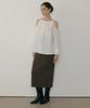 REORG Mor Cutout Shirring Ribbon Blouse Ivory
