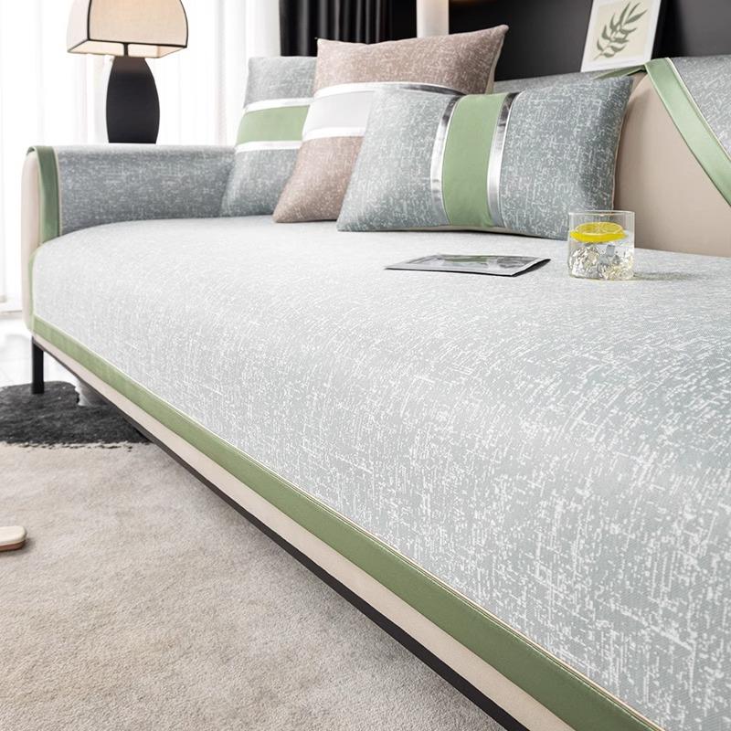 Light Luxury High-End Ice Silk Sofa Cushion, Summer Mat, Seat Cushion, Non-Slip, Dirt-Resistant And Cool Sofa Cover, Cloth Towel